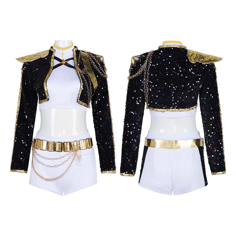 K-POP Witch Girl Group Cosplay Costume Rumi Black Stage Outfit Cosplay Halloween Performance Costume Anime Costume: imagen 3