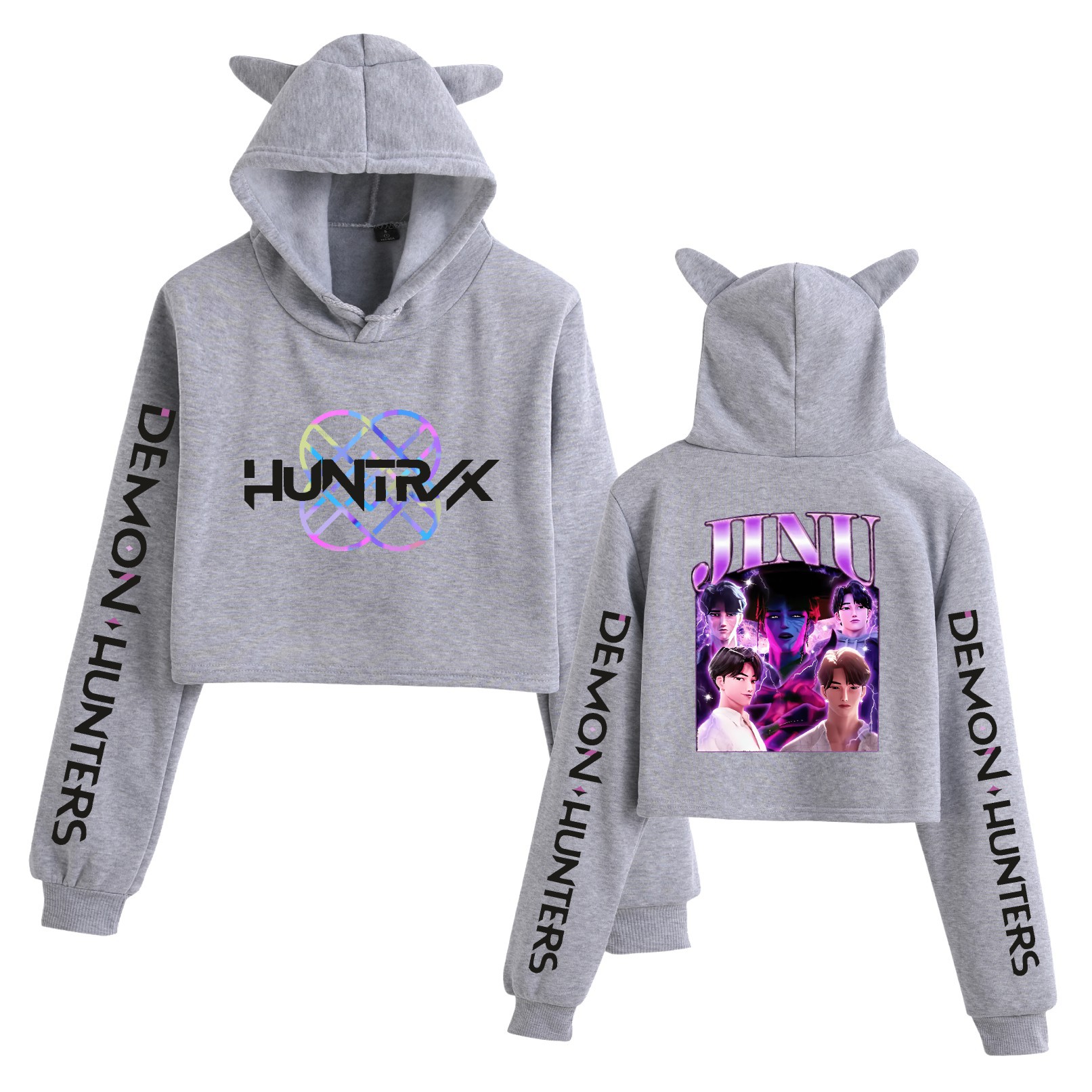 Sudadera corta con orejas de gato estilo grupo femenino de K-POP Demon Hunter: imagen 10