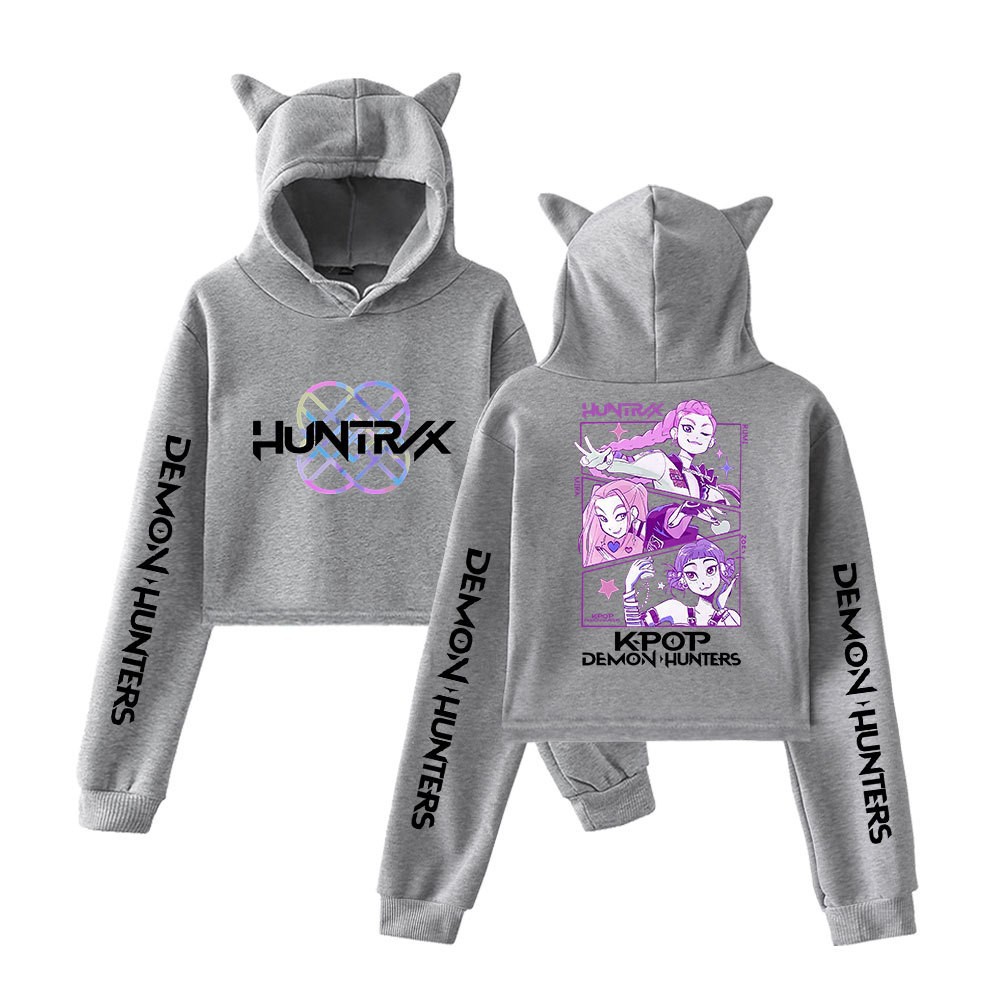 Sudadera corta con orejas de gato estilo grupo femenino de K-POP Demon Hunter: imagen 7