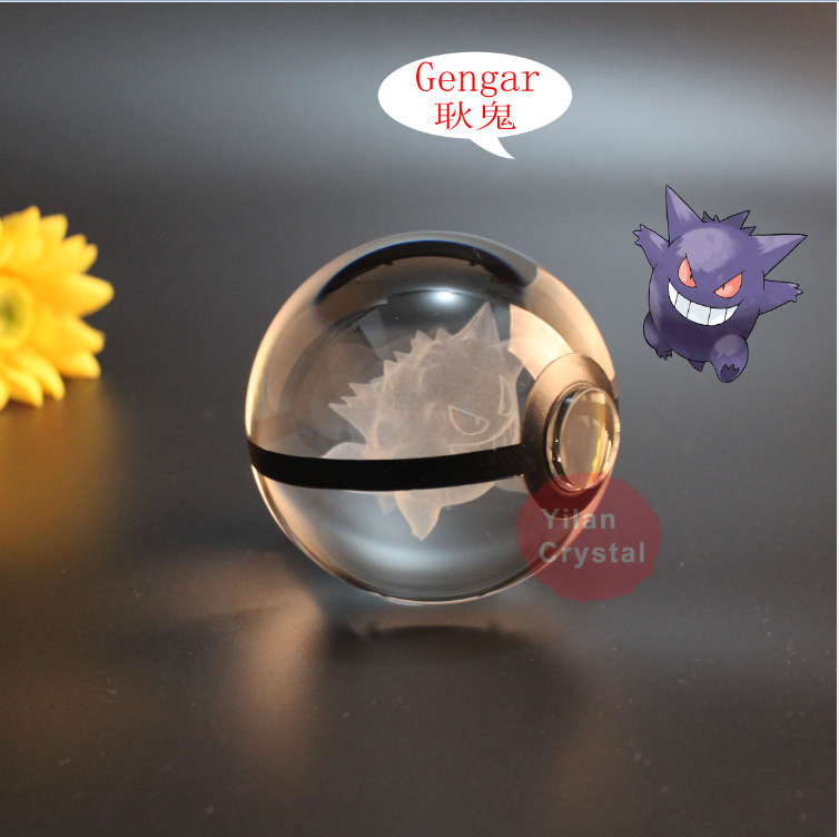 Bola de cristal Pokémon 3D con Pikachu, Gengar, Mew y Mewtwo. Base de lámpara con figura de cristal Pokémon, luz nocturna, regalo de cumpleaños.: imagen 8