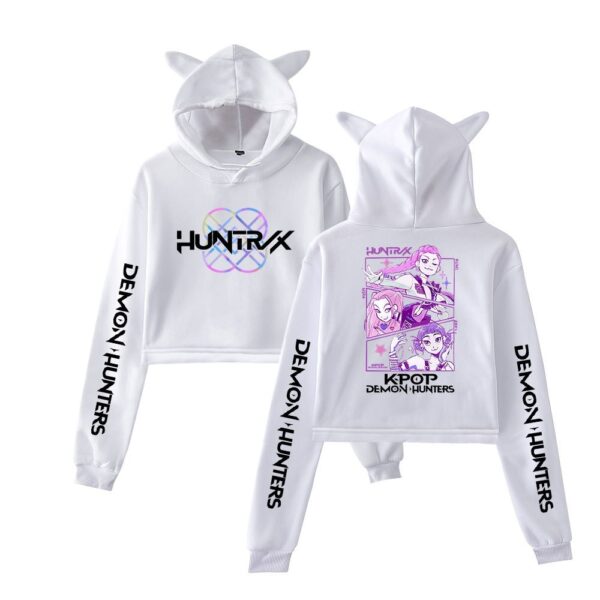 Sudadera corta con orejas de gato estilo grupo femenino de K-POP Demon Hunter: imagen 4