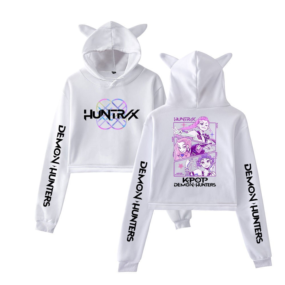 Sudadera corta con orejas de gato estilo grupo femenino de K-POP Demon Hunter: imagen 4