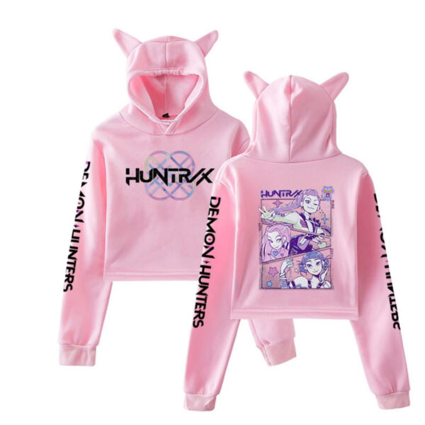 Sudadera corta con orejas de gato estilo grupo femenino de K-POP Demon Hunter: imagen 12