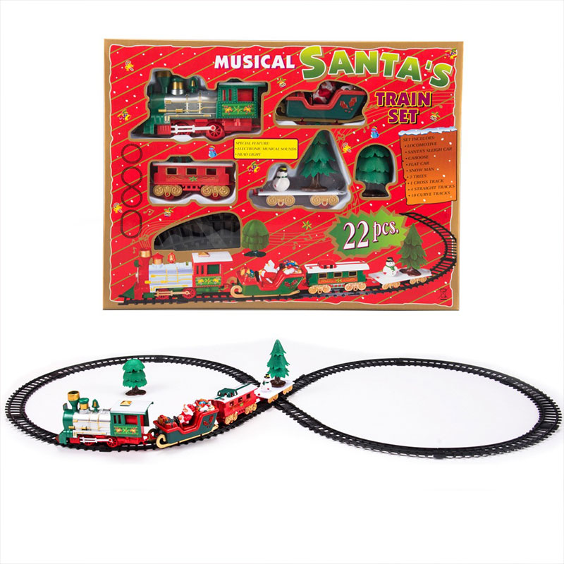 Set de tren y árbol de Navidad 2025 - Tren con música, temática de Papá Noel, regalo para niños: imagen 1