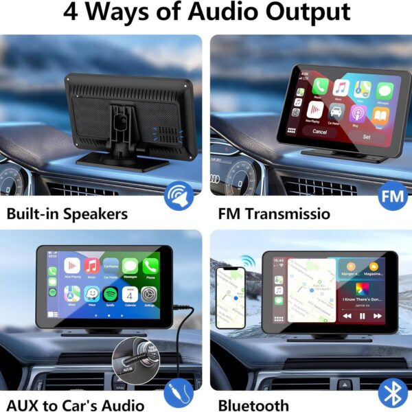 Dispositivo de navegación multimedia Android con proyección, reproductor MP5 Bluetooth portátil Carplay inalámbrico de 7 pulgadas para automóvil.: imagen 4