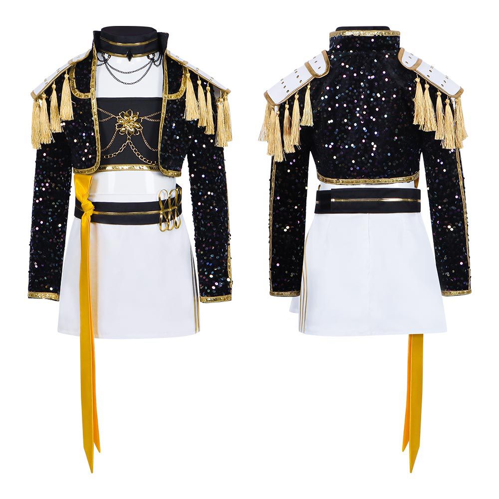 K-POP Witch Girl Group Cosplay Costume Rumi Black Stage Outfit Cosplay Halloween Performance Costume Anime Costume: imagen 4