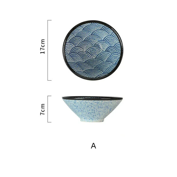 Tazón para fideos Lamian, Tazón de bambú con diseño de sombrero de ondas marinas, Tazón grande creativo para sopa, Tazón para fideos: imagen 5