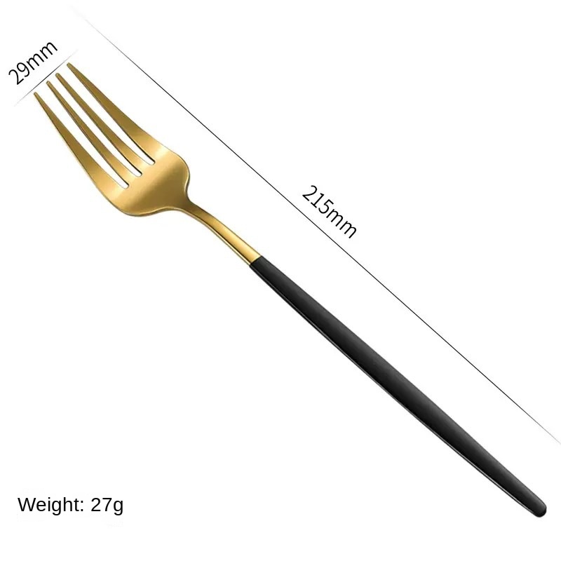 Juego de cubiertos de acero inoxidable con cuchillo, tenedor, cuchara y cucharilla para té pintados con spray dorado portugués. Paquete de regalo de 4 piezas.: imagen 22