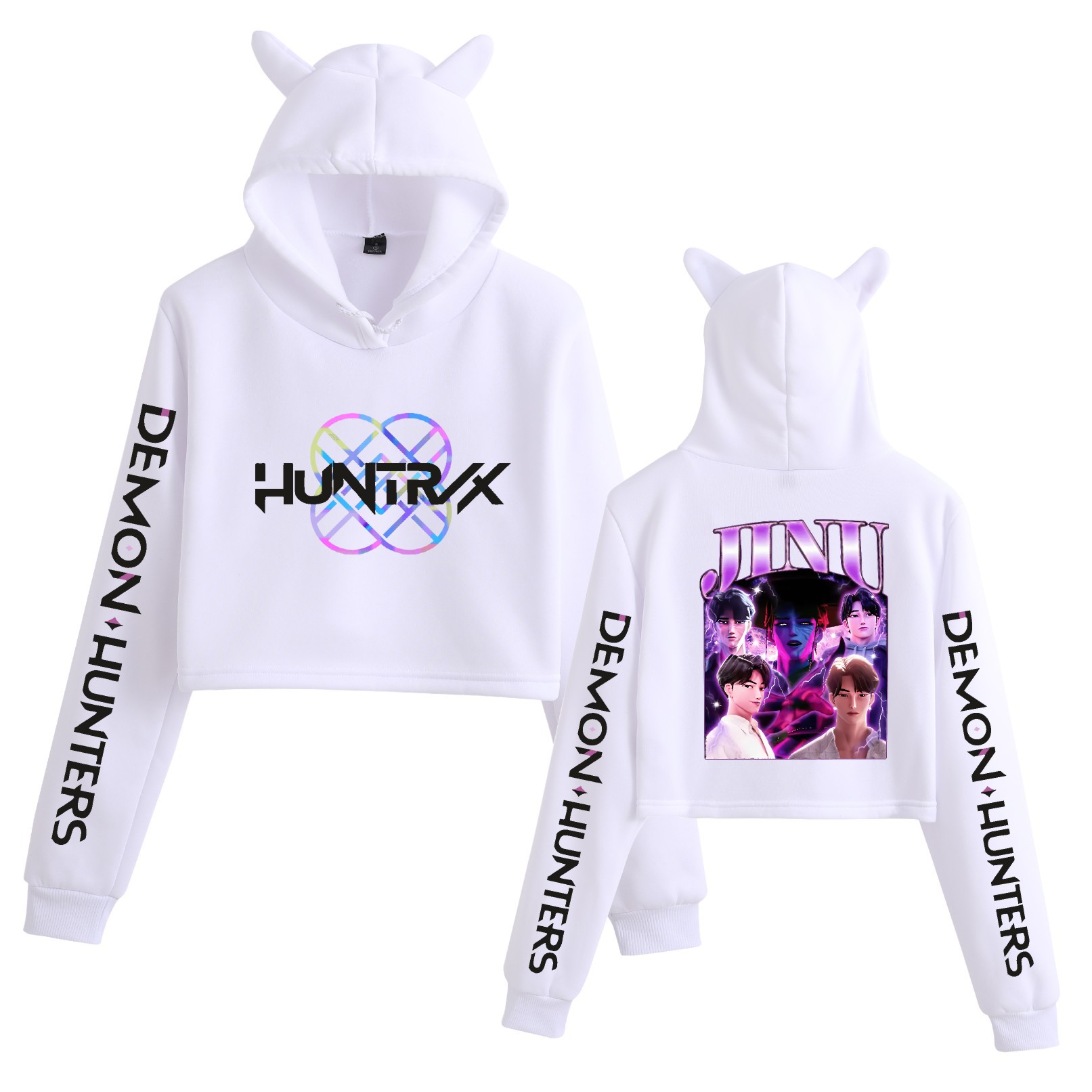 Sudadera corta con orejas de gato estilo grupo femenino de K-POP Demon Hunter: imagen 1