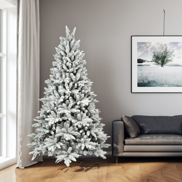 Árbol de Navidad nevado de PE y PVC de 2m