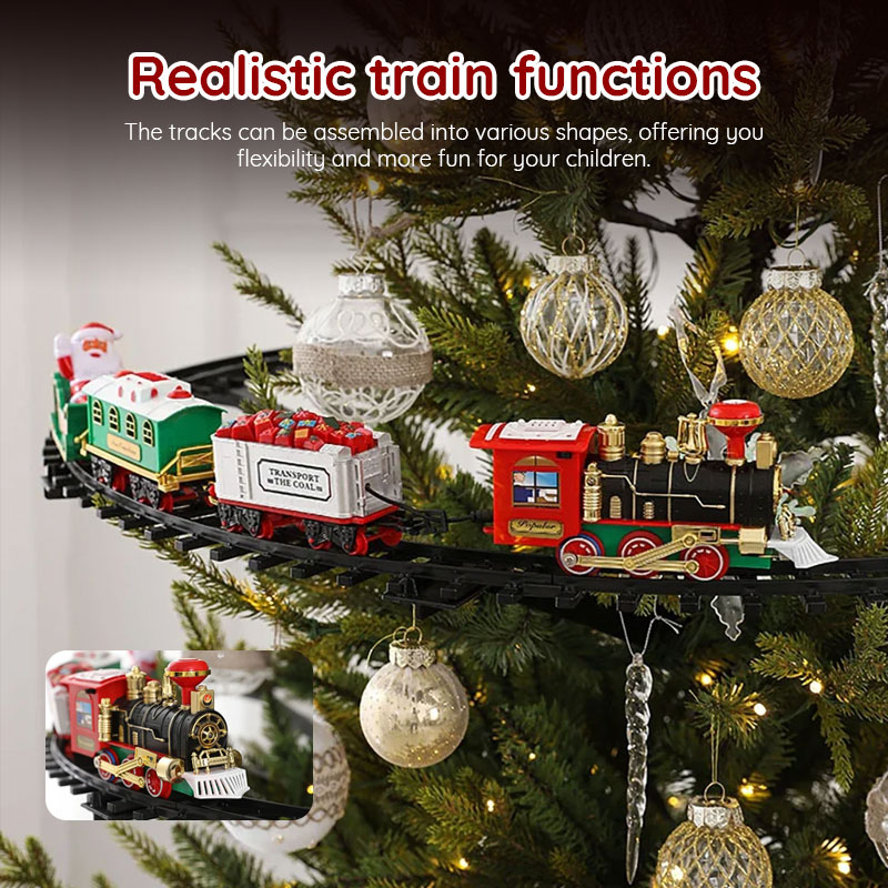 Set de tren y árbol de Navidad 2025 - Tren con música, temática de Papá Noel, regalo para niños: imagen 7