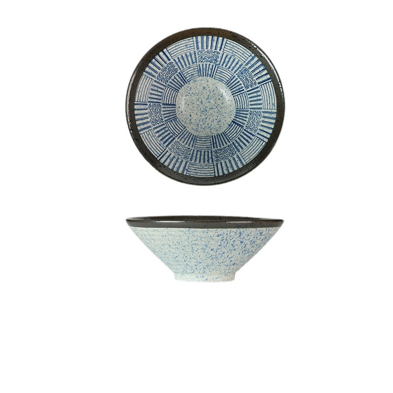 Tazón para fideos Lamian, Tazón de bambú con diseño de sombrero de ondas marinas, Tazón grande creativo para sopa, Tazón para fideos: imagen 1