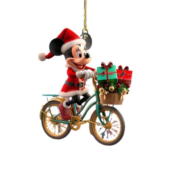 Adorno navideño plano de acrílico de Mickey Mouse para colgar en el árbol de Navidad, ideal como regalo o para el espejo retrovisor del coche.: imagen 4