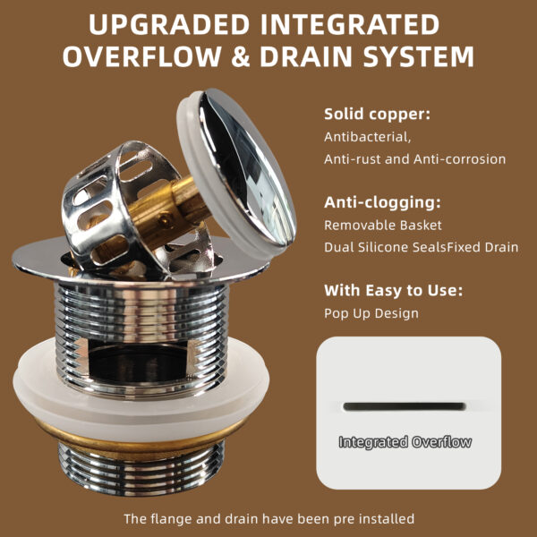 Bañera acrilica estilo contemporaneo. Blanco Brillante. Desague automatico: imagen 12