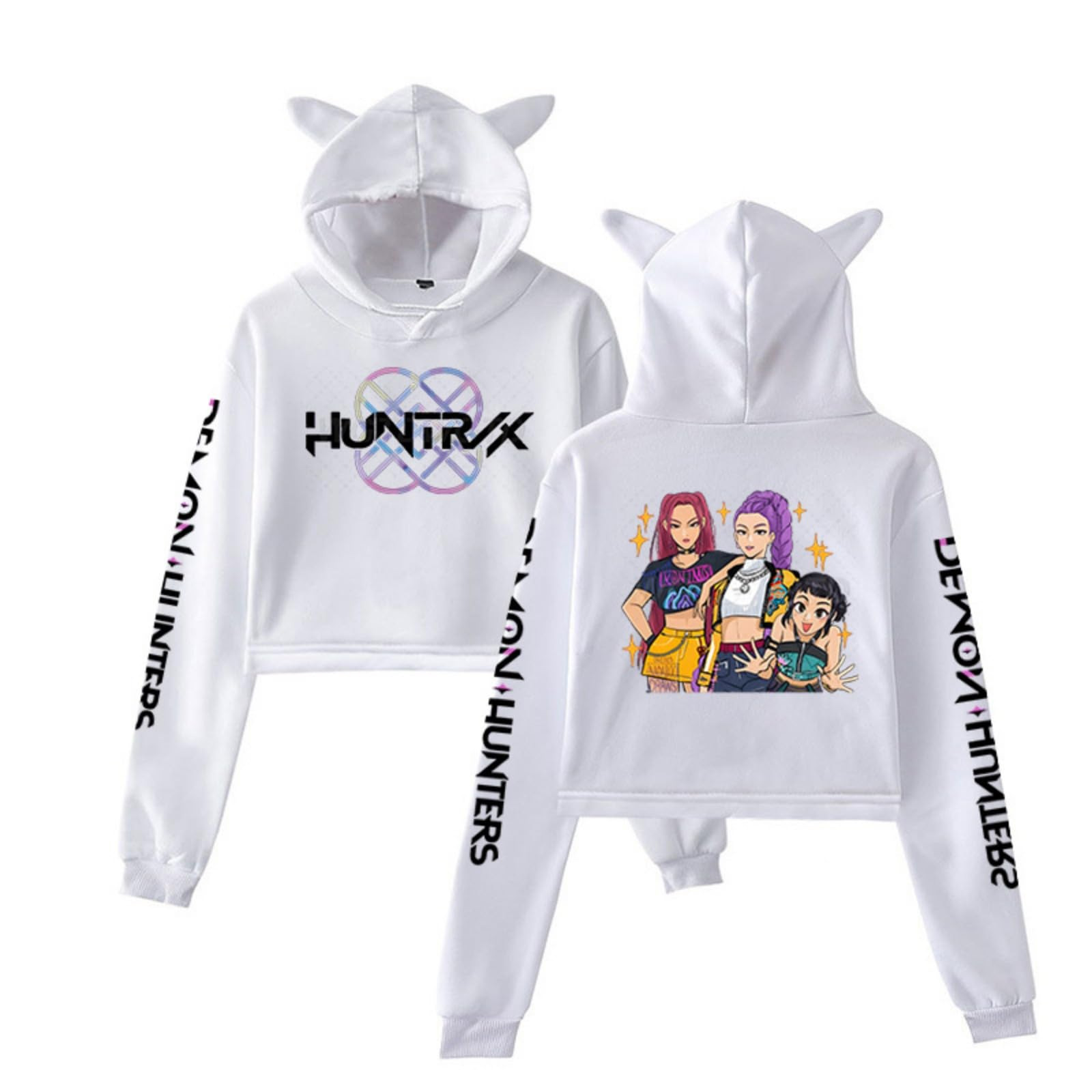 Sudadera corta con orejas de gato estilo grupo femenino de K-POP Demon Hunter: imagen 11