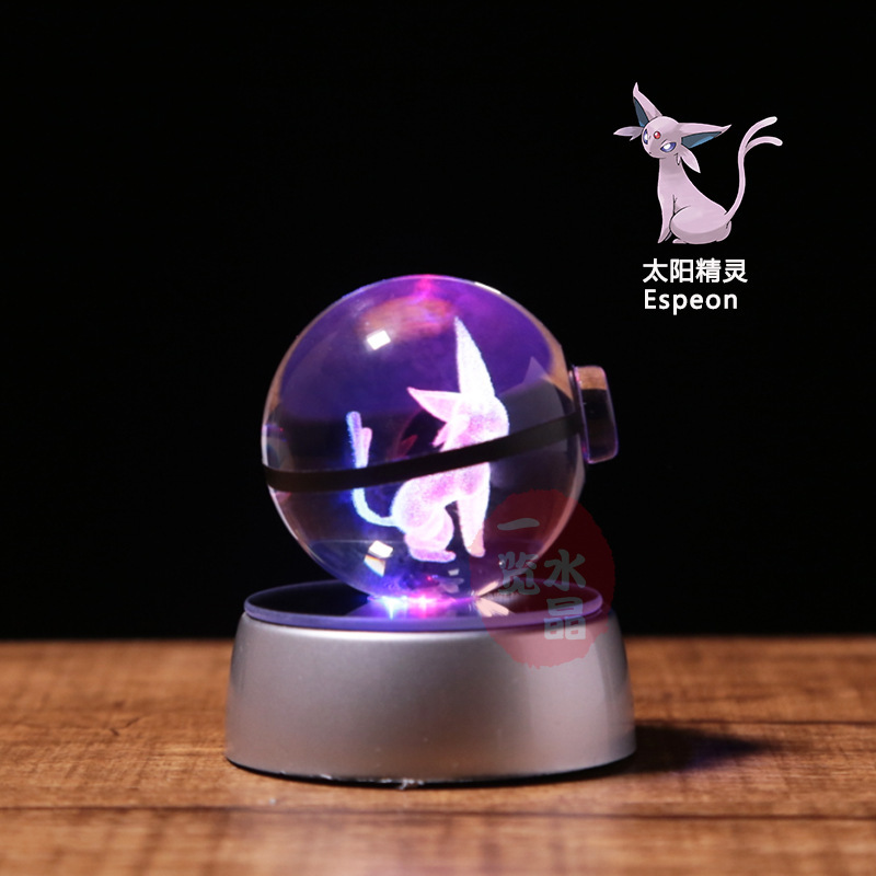 Bola de cristal Pokémon 3D con Pikachu, Gengar, Mew y Mewtwo. Base de lámpara con figura de cristal Pokémon, luz nocturna, regalo de cumpleaños.: imagen 24