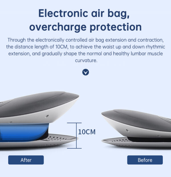 Masajeador de cintura, tracción lumbar, compresa caliente inflable, estirador cervical para espalda, masaje con prese Air Pressure Reduce Relief Pain: imagen 15