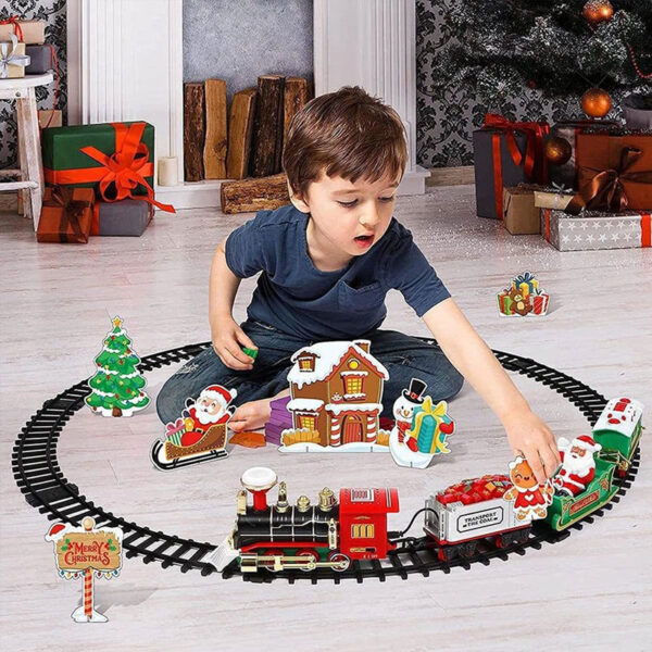 Set de tren y árbol de Navidad 2025 - Tren con música, temática de Papá Noel, regalo para niños: imagen 4