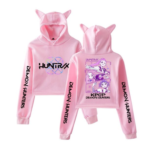 Sudadera corta con orejas de gato estilo grupo femenino de K-POP Demon Hunter: imagen 8