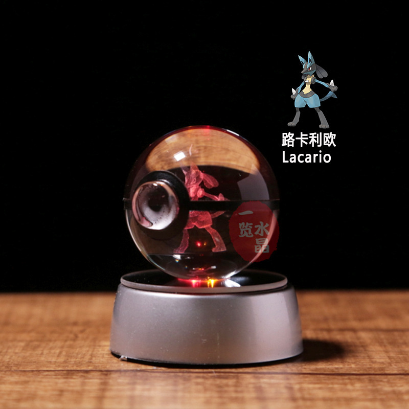 Bola de cristal Pokémon 3D con Pikachu, Gengar, Mew y Mewtwo. Base de lámpara con figura de cristal Pokémon, luz nocturna, regalo de cumpleaños.: imagen 19