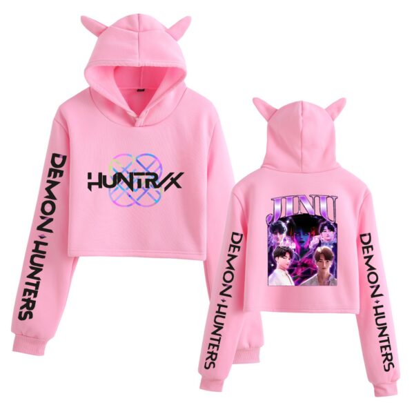 Sudadera corta con orejas de gato estilo grupo femenino de K-POP Demon Hunter: imagen 2