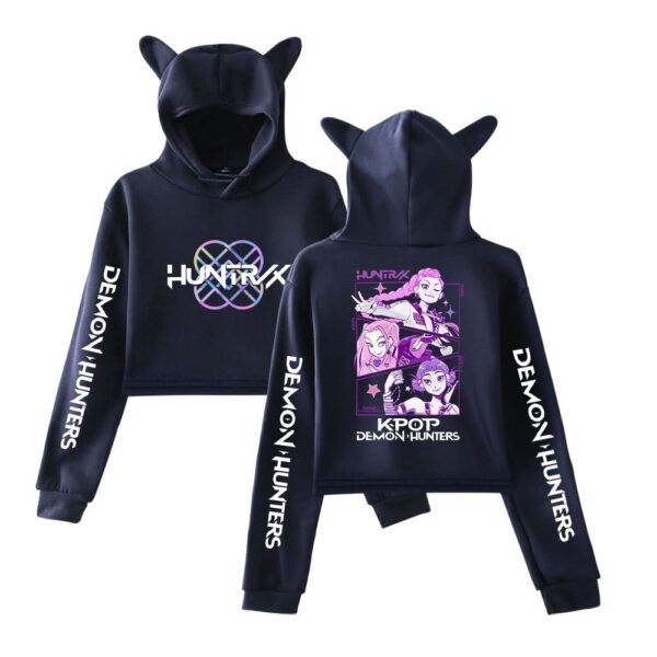 Sudadera corta con orejas de gato estilo grupo femenino de K-POP Demon Hunter: imagen 5