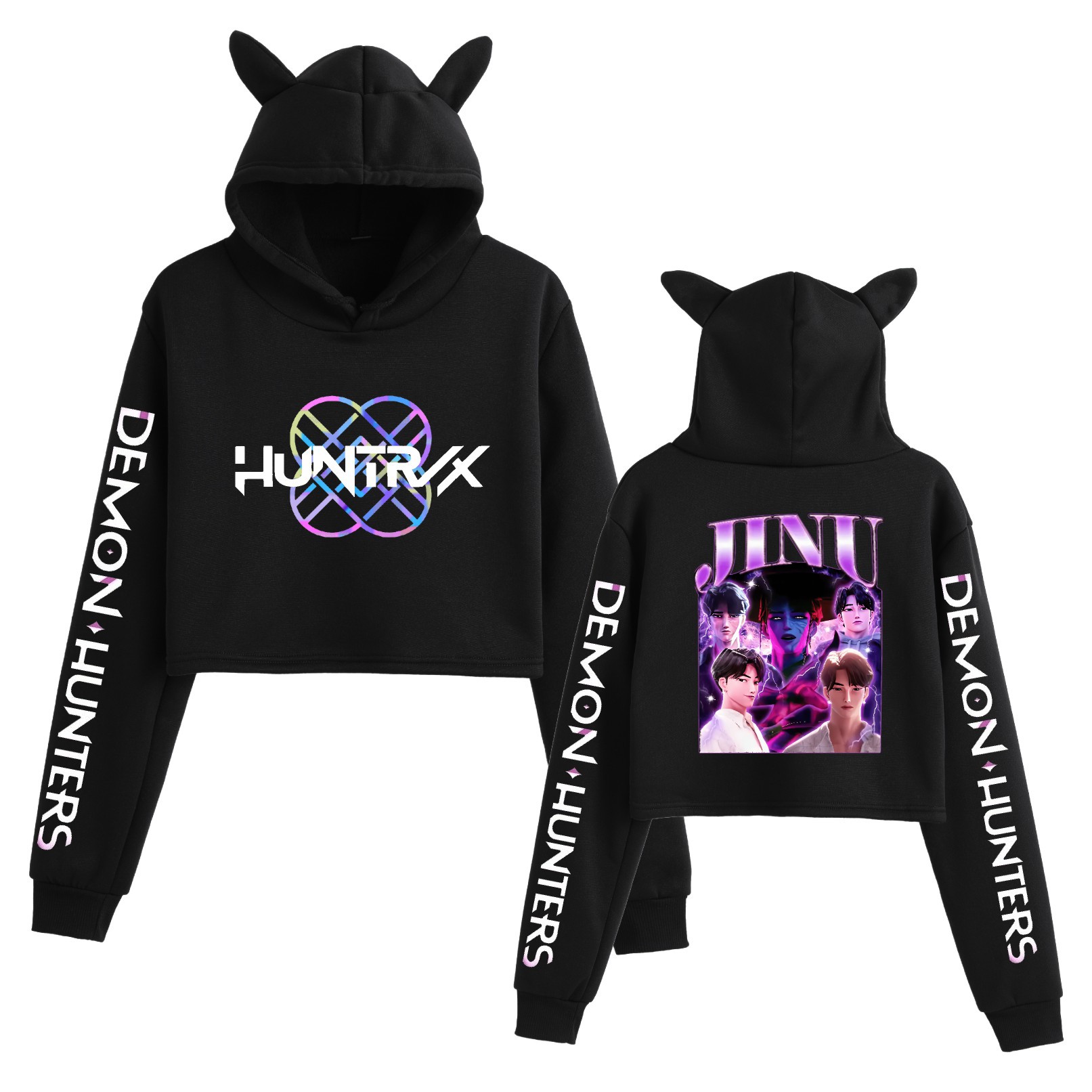 Sudadera corta con orejas de gato estilo grupo femenino de K-POP Demon Hunter: imagen 9
