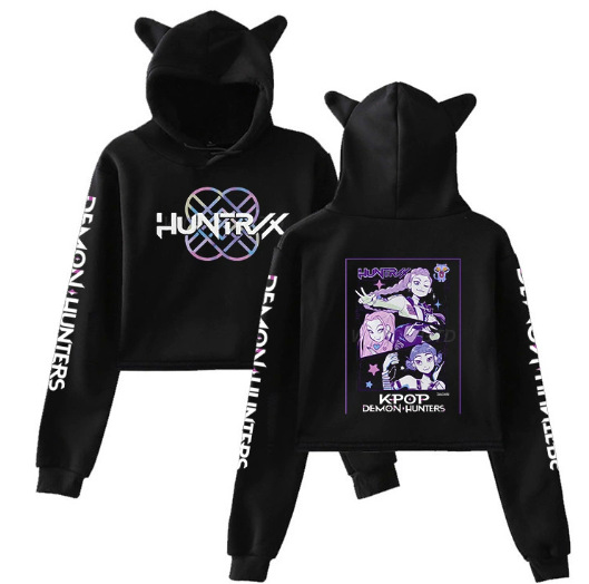 Sudadera corta con orejas de gato estilo grupo femenino de K-POP Demon Hunter: imagen 6