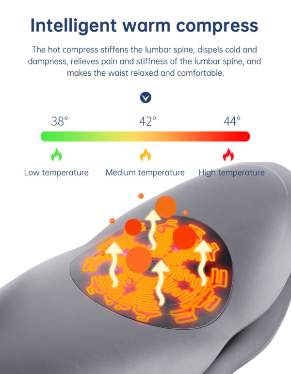 Masajeador de cintura, tracción lumbar, compresa caliente inflable, estirador cervical para espalda, masaje con prese Air Pressure Reduce Relief Pain: imagen 13