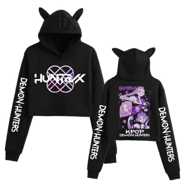 Sudadera corta con orejas de gato estilo grupo femenino de K-POP Demon Hunter: imagen 16