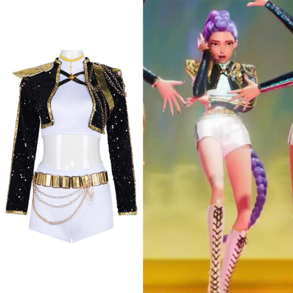 K-POP Witch Girl Group Cosplay Costume Rumi Black Stage Outfit Cosplay Halloween Performance Costume Anime Costume: imagen 2