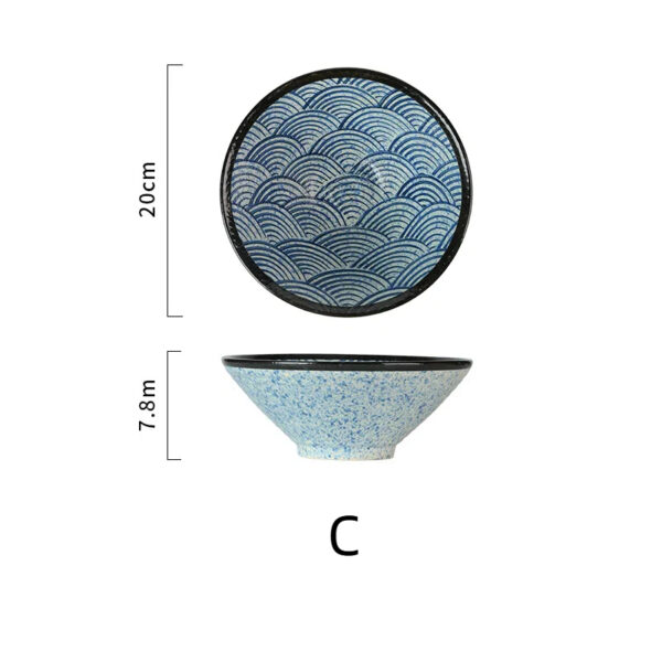 Tazón para fideos Lamian, Tazón de bambú con diseño de sombrero de ondas marinas, Tazón grande creativo para sopa, Tazón para fideos: imagen 7